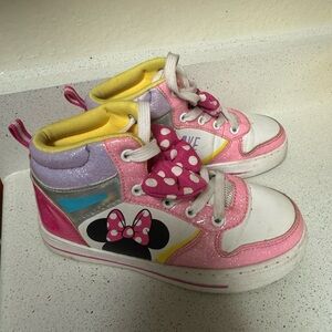 Kids Pink and White Minnie Mouse Sneakers